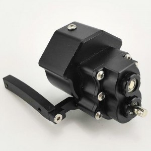 Front Forwarded Alloy Motor Gear Drive Case with Gears for SCX10 II - Black