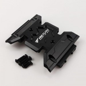 Aluminum Gearbox Mount Chassis for SCX10 III - Black (Center Transmission Skid Plate)