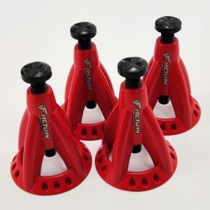 Metal Scale Adjustable Height  Jack Stand - Round Red 50x112mm(max) 4pcs/set