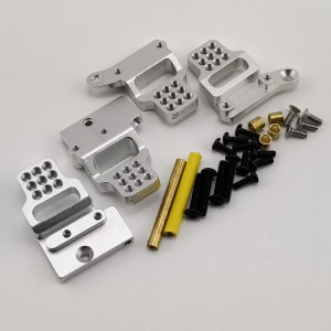 Alloy Front&Rear Shock Tower for TRX-4M 1/18th Scale Crawler: Silver (Aluminum Front Damper Mount)