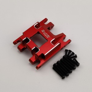 V2 Alloy Center Gear Box Mount for TRX-4M 1/18th Scale Crawler: Red (Transmission Case Mount)