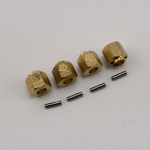 Brass Wheel Hex Adaptor w/ +2 Extensions for TRX-4M 1/18th Scale Crawler Hex7x7mm Pin Hole Depth:3mm Offset: 8mm 1.6g/pc