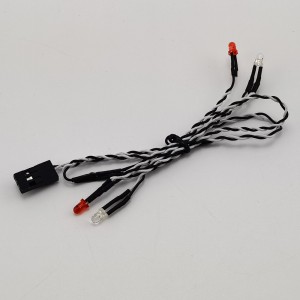 2+2 Leads RC Led Light Set for TRX-4M 1/18th Scale Crawler - Red&White Lights Lead Dia: 3.0mm 2 Red + 2 White Lights