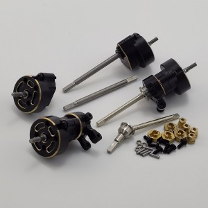 Black Brass Front& Rear Portals Set with Axles& Dogbone & Adapter for TRX-4M 1/18th Scale Crawler (assemblied)