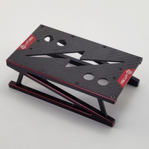 Carbon Fibre / Alloy RC Car Work Stand for 1/10 RC Cars: Red 160x93x50mm Unassemblied (Rc Car Repair Assembly Display )