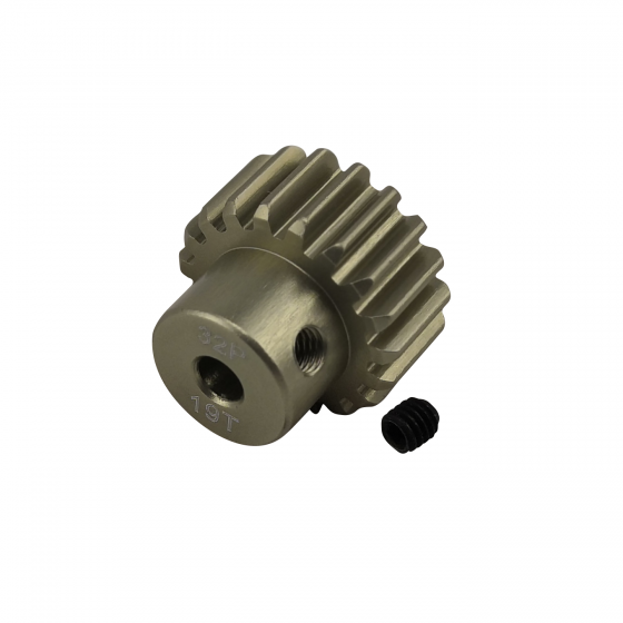 3.175 Bore 32DP - 19T Aluminum 7075 Hard Coated Motor Pinions Gear - Ti Gold with M3 set screw