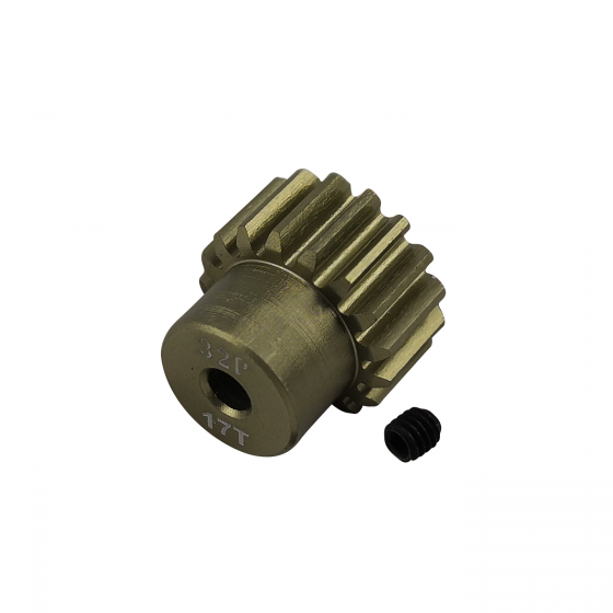 3.175 Bore 32DP - 17T Aluminum 7075 Hard Coated Motor Pinions Gear - Ti Gold with M3 set screw