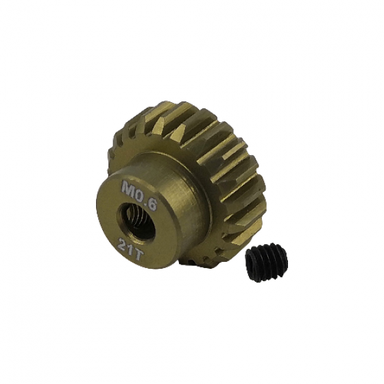 3.175 Bore M0.6 - 21T Aluminum 7075 Hard Coated Motor Pinions Gear - Ti Gold with M3 set screw