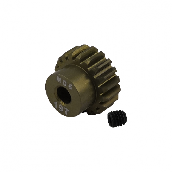 3.175 Bore M0.6 - 19T Aluminum 7075 Hard Coated Motor Pinions Gear - Ti Gold with M3 set screw