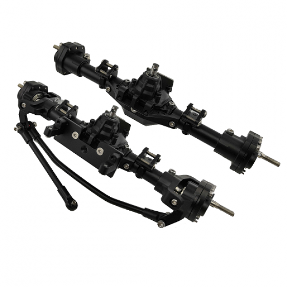 Aluminum Complete Assembled Pass Through Axle w/heavy Duty Gears & Truss & Steering Knuckle  for SCX10 II