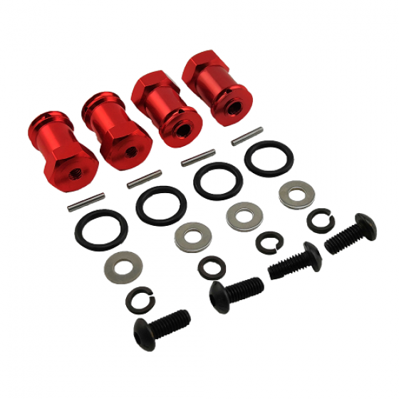 Wheel Hex Adaptor +15 Extensions - Alloy Red / Black / Blue / Purple