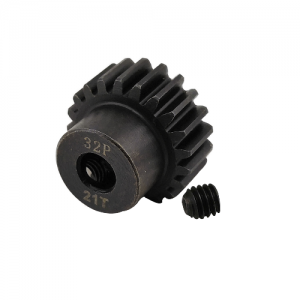 21T HSS 32DP Motor Pinions Gear - Black for 5mm shaft M4 Screw Hole with set screw