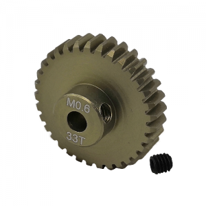 3.175 Bore M0.6 - 33T Aluminum 7075 Hard Coated Motor Pinions Gear - Ti Gold with M3 set screw