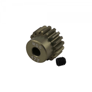 3.175 Bore M0.6 - 17T Aluminum 7075 Hard Coated Motor Pinions Gear - Ti Gold with M3 set screw