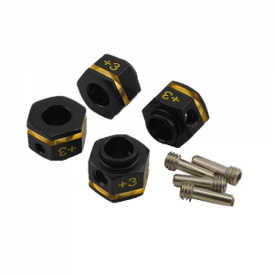Wheel Hex Adaptor +3/+5 Extensions - Black Brass Weight for SCX10 / II / III / TRX4