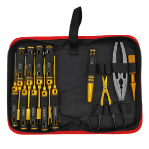 Complete 13 in 1 Premium RC Tool Bag -  Big Handle Black Gold 13pcs Set