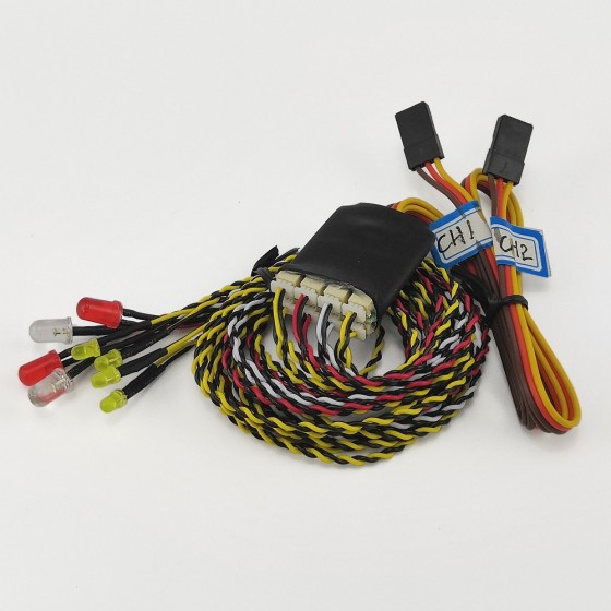 Throttle&Steering Control LED Light Set CH1&CH2 Switch via Servo Y Wire to Connect