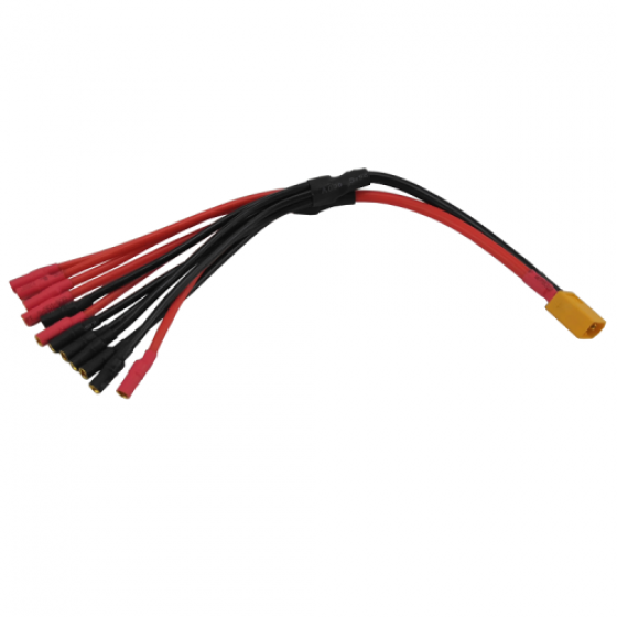 XT60 1 Female to 6 Pair 3.5mm Bananer Female Parallel Conversion Connector  1M6F 12AWG 100mm +16AWG 100mm