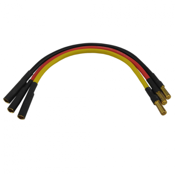 4.0mm Bullet Plug ESC to Motor Connector 1M2F 14AWG 135mm  3pc/bag (3pc)