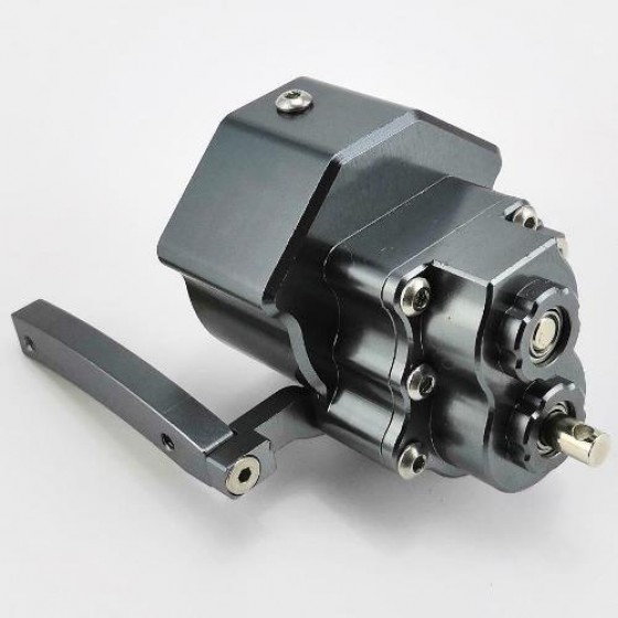 Front Forwarded Alloy Motor Gear Drive Case with Gears for SCX10 II - TiColor