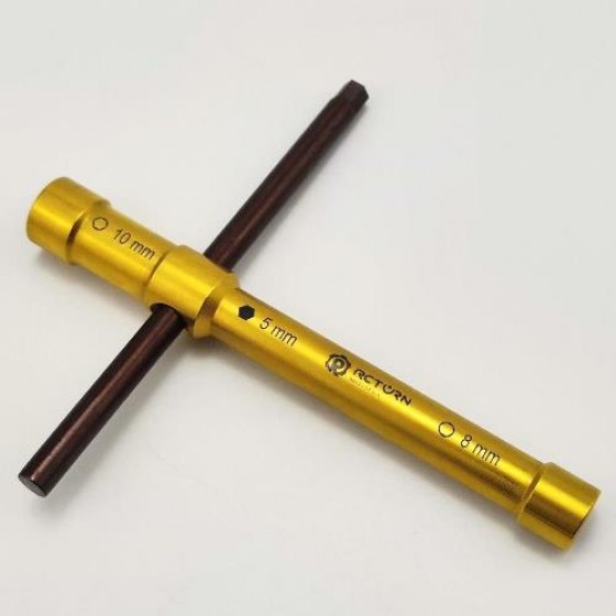 3-in-1 Multi Crosss Wrench (Nut8.0/10mm / Hex5.0mm)