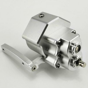 Front Forwarded Alloy Motor Gear Drive Case with Gears for SCX10 II - Silver