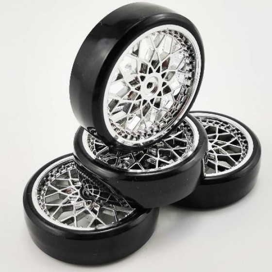 Drifting Tyres for WPL D12 - Plastic Silver (5mm Adapter Hole)