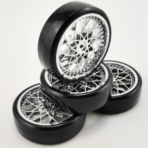 Drifting Tyres for WPL D12 - Plastic Silver (5mm Adapter Hole)