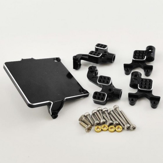 Alloy Front & Rear Shock Tower with Receiver Mount for SCX24 (Aluminum Front & Rear Adjustable Shock Towers)