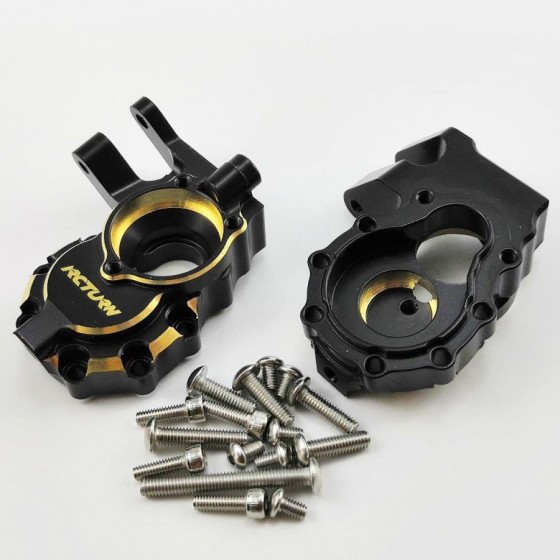 Brass Inner Front Portal Housing / Front Steering Knuckle Set -Black for (TRX-4)
