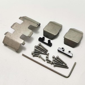 Stainless Center Gear Box Bottom Protector and Front/Rear Differential Fender for SCX24
