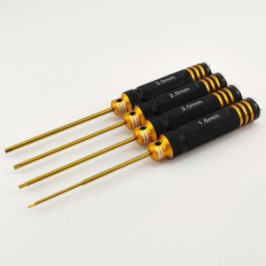 Classic Allen Wrench Set Hex1.5/2.0/ 2.5/3.0mm - C Black Gold 4pcs Titanium Coated Tips