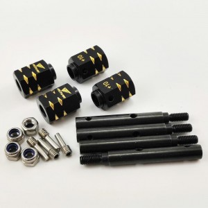 Wheel Hex Adaptor +10 Extensions - Black Brass Weight for SCX10 / II / III / TRX4