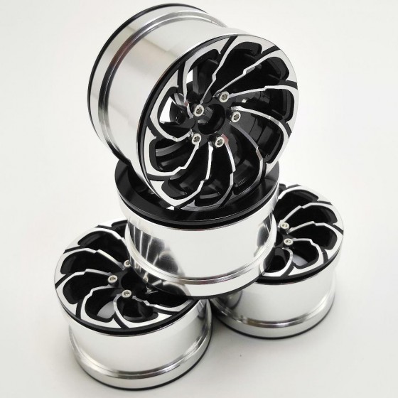 Spin Fire Black 2.2'' Aluminum Beadlock Crawler Wheels 4pcs