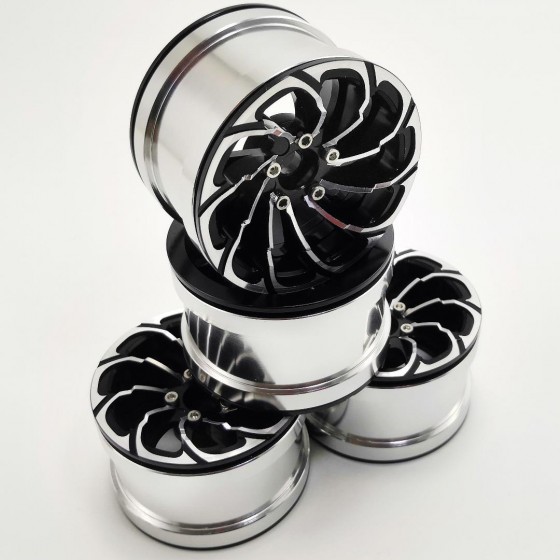 Spin Fire Black 2.2'' Aluminum Beadlock Crawler Wheels 4pcs