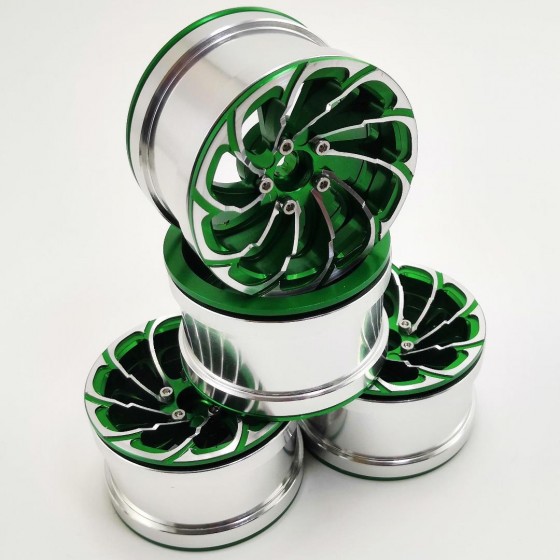 Spin Fire Green 2.2'' Aluminum Beadlock Crawler Wheels 4pcs