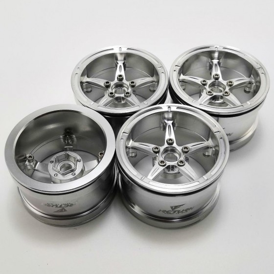 Cool Star Silver 2.2'' Aluminum Beadlock Crawler Wheels 4pcs