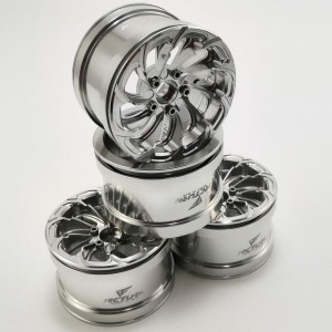 Spin Fire Silver 2.2'' Aluminum Beadlock Crawler Wheels 4pcs