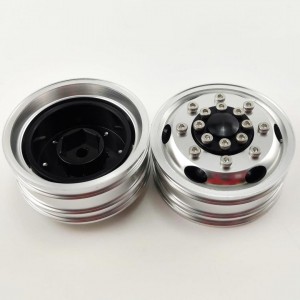 Aluminum Front Rim Silver For 1/14 Tractor Trucks A: Hex Hub