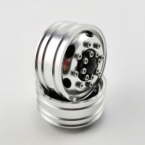 Aluminum Front Rim Silver For 1/14 Tractor Trucks A: Hex Hub