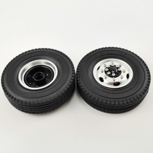 Aluminum Front Rim Silver with Tires For 1/14 Tractor Trucks B: Bearing Hub