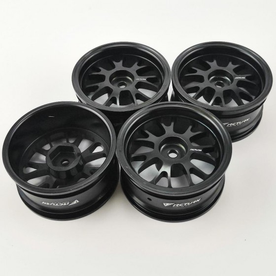 Alloy 1/10 On Road Drift Car Wheel Rims - B Style Black 52x26mm  4pcs/set