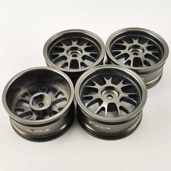 Alloy 1/10 On Road Drift Car Wheel Rims - B Style TiColor 52x26mm  4pcs/set