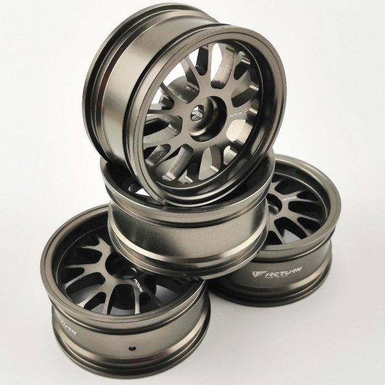 Alloy 1/10 On Road Drift Car Wheel Rims - B Style TiColor 52x26mm  4pcs/set