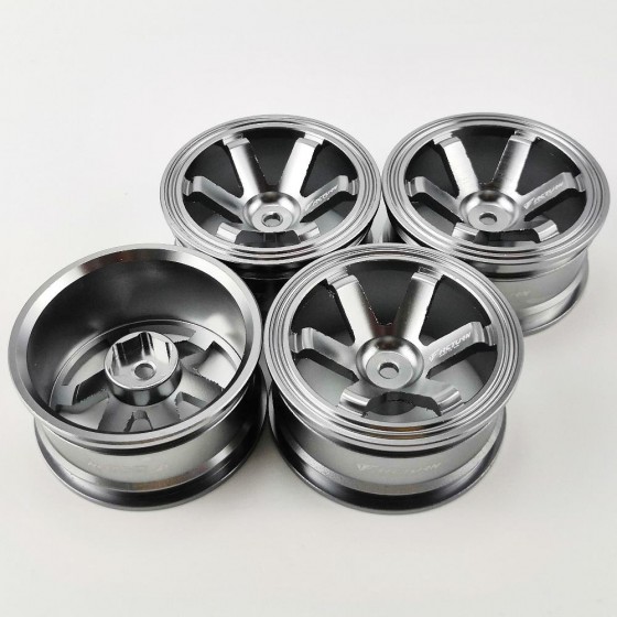 Alloy 1/10 On Road Drift Car Wheel Rims - C Style TiColor 52x26mm  4pcs/set