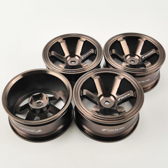 Alloy 1/10 On Road Drift Car Wheel Rims - C Style Bronze 52x26mm  4pcs/set