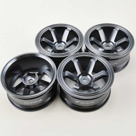 Alloy 1/10 On Road Drift Car Wheel Rims - C Style SilverGrey 52x26mm  4pcs/set