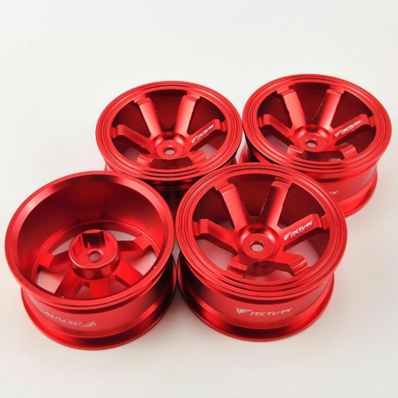 Alloy 1/10 On Road Drift Car Wheel Rims - C Style Red 52x26mm  4pcs/set