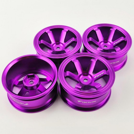 Alloy 1/10 On Road Drift Car Wheel Rims - C Style Purple 52x26mm  4pcs/set