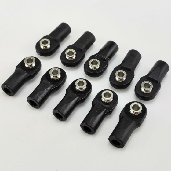Plastic M4 Rod Ends - Flat  (SCX10 / II / III, TRX4) ScrewHole: M4 22x9.7mm 10pcs/bag